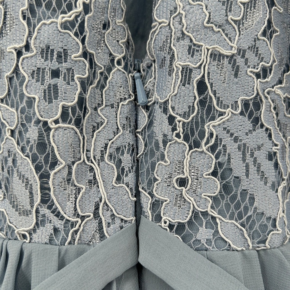 JJ's House Steel Blue Lace Halter Maxi Dress Wedding Occasion Junior 14 NWT - Picture 8 of 12